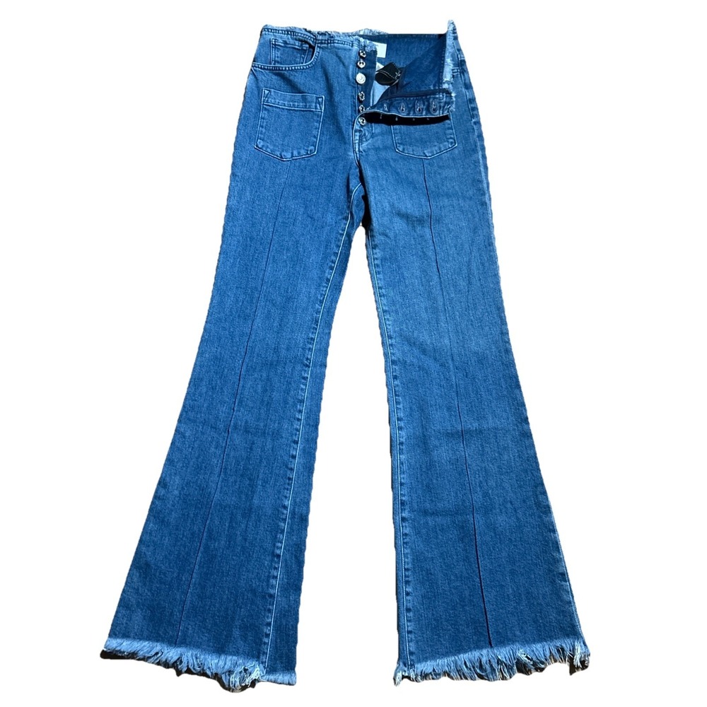 Marques Almeida x 7 For All Mankind Jeans Women's 29 High Rise Button Fly Flare